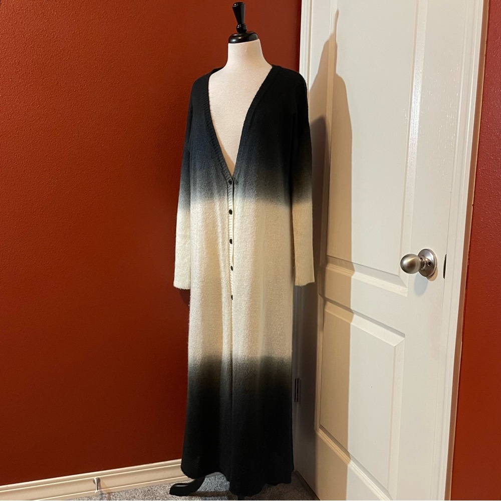 Religion Women’s Black & White Witchcore‎ Button Front Acrylic Sweater Cardigan